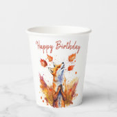秋ビブキツネ-誕生日 紙コップ (裏面)