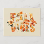 秋ビブ水彩ワイルドフラワー紅葉 シーズンポストカード (正面)