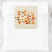 秋ビブ水彩ワイルドフラワー紅葉 スクエアシール (バッグ)