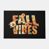 秋ビブ水彩ワイルドフラワー紅葉 ドアマット (正面)