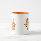 秋ビブ水彩ワイルドフラワー紅葉 マグカップ (中央)