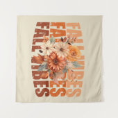 秋ビブ水彩ワイルドフラワー離れ タペストリー (正面(横))