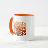 秋ビブ水彩ワイルドフラワー離れ マグカップ (正面左)