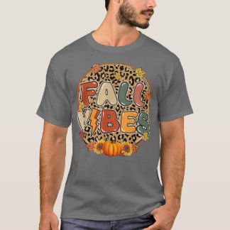 秋ビベスカンプキン秋秋ヒョウ印刷秋 Tシャツ