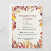秋ビベスサンクスギビングディナーカスタム 招待状 (正面)