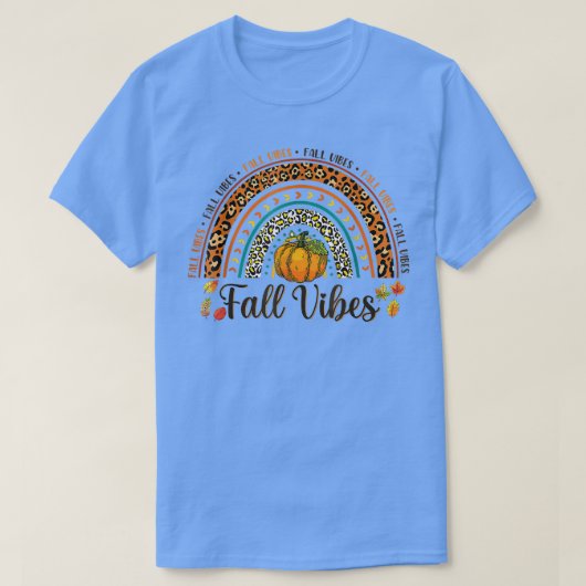 秋ビベスレトロレオパレインボーカンプキンオータムル Tシャツ (デザイン正面)