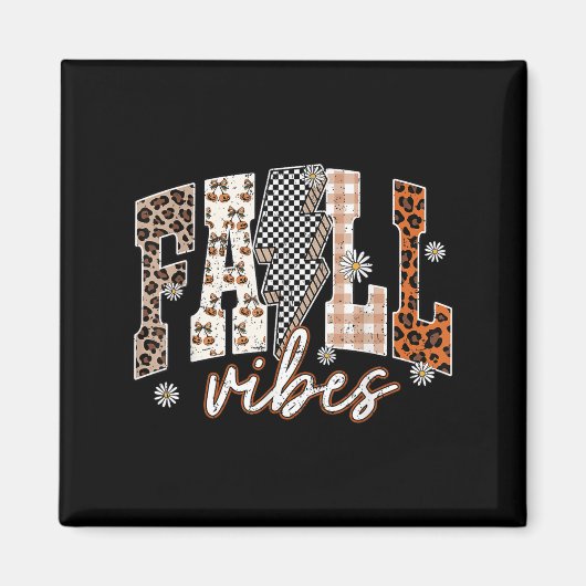 秋ビベス稲妻フラワーサンクスギビングオータムル マグネット (正面)