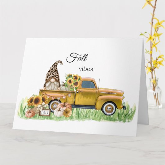 秋ビベヒョウ格言ヒマワリーイエローピックアップ カード (黄色い花)
