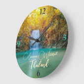 秋ビューオブエラワンウォーターフォールタイ ラージ壁時計 (傾斜)