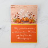秋ビューティフル人気があるハッピーサンクスギビング カード (内部)