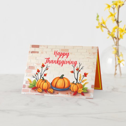 秋ビューティフル人気があるハッピーサンクスギビング カード (黄色い花)