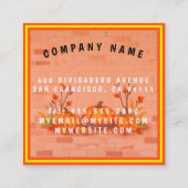 秋ビューティフル人気があるハッピーサンクスギビング スクエア名刺 (裏面)