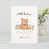 秋ビーかわいこちゃんパンプキンパイテディベア赤ちゃんシャワー サンキューカード (スタンド正面)