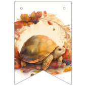 秋ビーズウォーターカラーカメ – 誕生日 バンティングフラッグ (第1の旗)