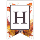 秋ビーズウォーターカラーキツネ-誕生日 バンティングフラッグ (第2の旗)