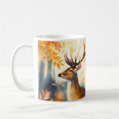 秋ビーズウォーターカラーディアー –  コーヒーマグカップ (左)