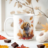 秋ビーズウォーターカラーパピー –  コーヒーマグカップ