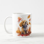 秋ビーズウォーターカラーパピー –  コーヒーマグカップ (左)