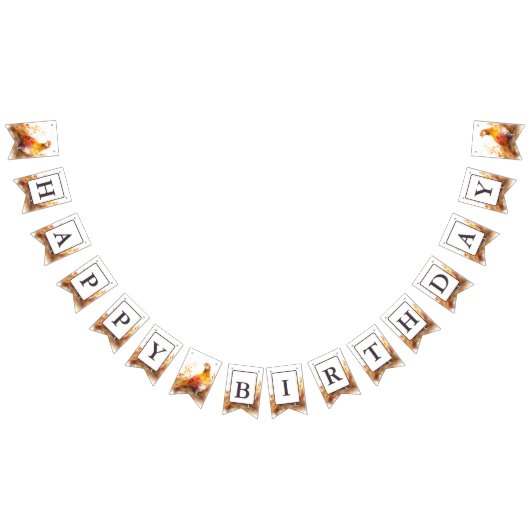 秋ビーズウォーターカラーフェアサン – 誕生日 バンティングフラッグ (全)