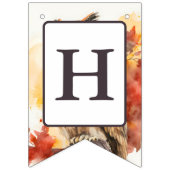 秋ビーズウォーターカラーフクロウ – 誕生日 バンティングフラッグ (第2の旗)