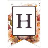 秋ビーズウォーターカラーヘッジホッグ – 誕生日 バンティングフラッグ (第2の旗)