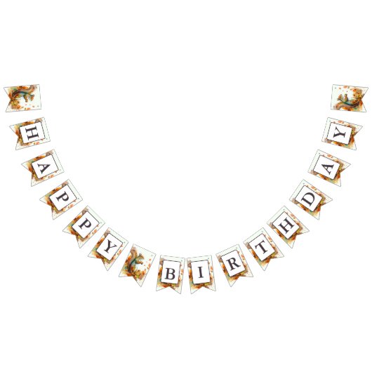 秋ビーズウォーターカラーリス – 誕生日 バンティングフラッグ (全)