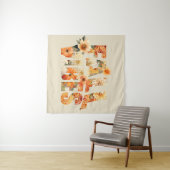 秋ビーズウォーターカラー野離れ花秋 タペストリー (インサイチュ(横))