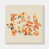 秋ビーズウォーターカラー野離れ花秋 マグネット (正面)