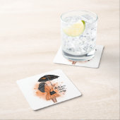 秋ビーズオンリー秋ファッションガール スクエアペーパーコースター (インサイチュ)