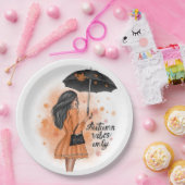 秋ビーズオンリー秋ファッションガール ペーパープレート (パーティー)