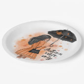 秋ビーズオンリー秋ファッションガール ペーパープレート (アングル)