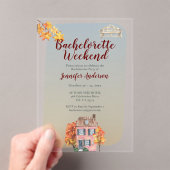 秋ビーズオータム素朴バチェロレッテ アクリル招待状 (インサイチュ (ポータブル))