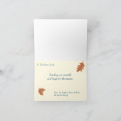 秋ビーズサンクスギビングカスタムメッセージの挨拶 カード (内部)