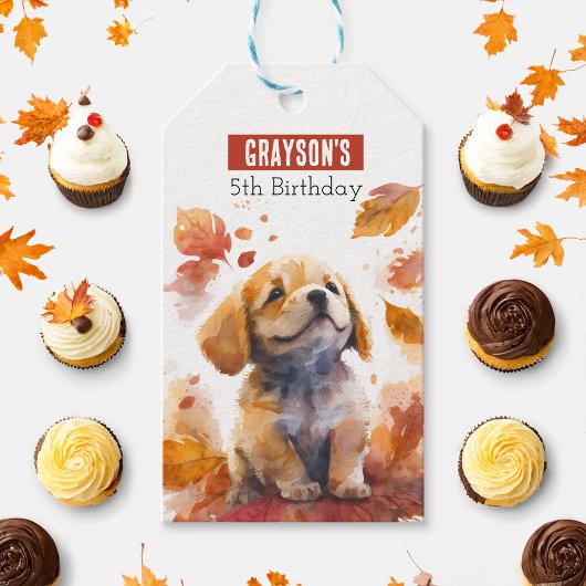 秋ビーズパピー – バースデーパーティー –  ギフトタグ