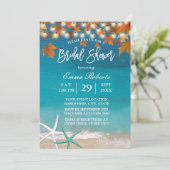 秋ビーチ結婚式ヒトデブライダルシャワー 招待状 (スタンド正面)