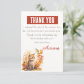 秋ビーブスウォーターカラーキッテン – 誕生日 サンキューカード (スタンド正面)