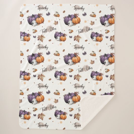 秋ビーブスシームレスパターン シェルパブランケット (正面)