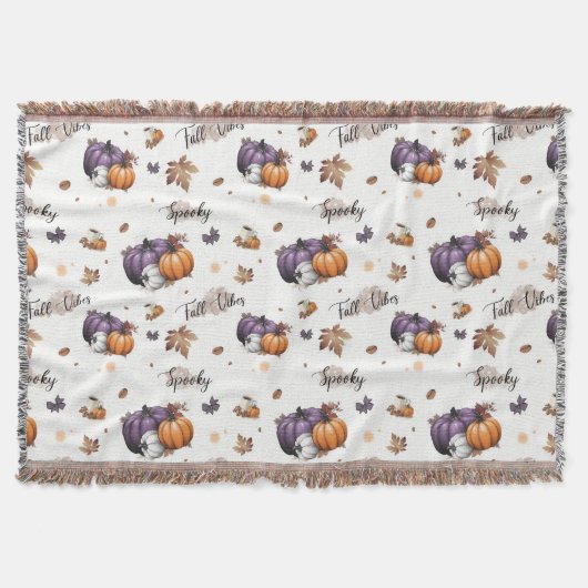 秋ビーブスシームレスパターン スローブランケット (正面)