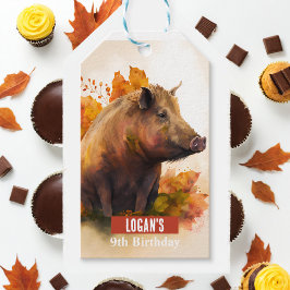 秋ビーブスボアバースデーパーティー –  ギフトタグ