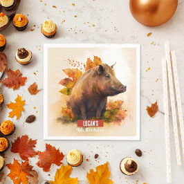 秋ビーブスボアバースデーパーティー –  スタンダードカクテルナプキン