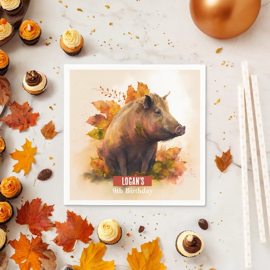 秋ビーブスボアバースデーパーティー –  スタンダードカクテルナプキン