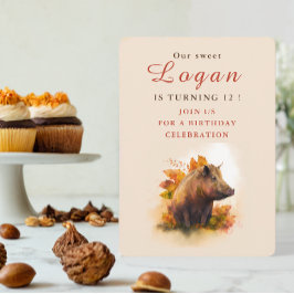 秋ビーブスボア – 誕生日招待状カード 招待状