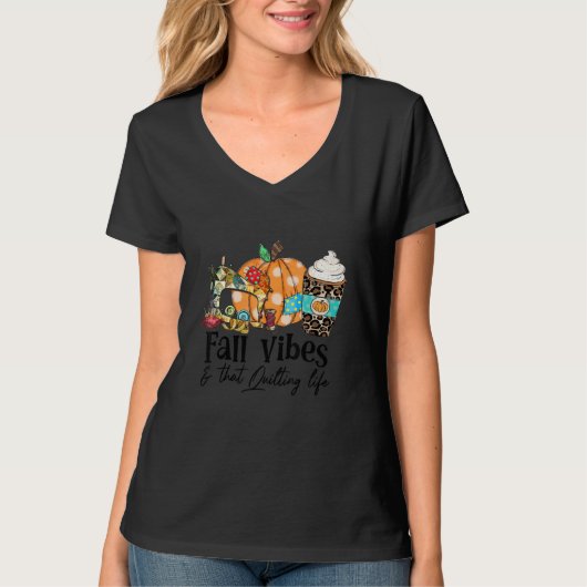秋ビーブズアンドザキルティングライフキルター Tシャツ (正面)