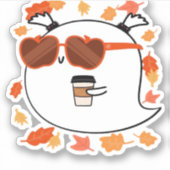 秋ビーブズキュート幽霊クラシックTシャツ シール (正面)