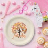 秋ビーブズコージー秋ツリー ペーパープレート (パーティー)