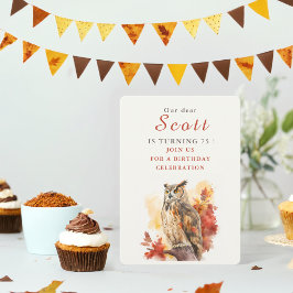秋ビーブフクロウ – 誕生日招待状カード 招待状