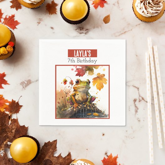 秋ビーブフロッグ – 誕生日 スタンダードカクテルナプキン