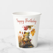 秋ビーブフロッグ – 誕生日 紙コップ (裏面)