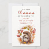 秋ビーブヘッジホッグ – 誕生日招待状カード 招待状 (正面)