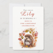 秋ビーブヘッジホッグ – 誕生日招待状カード 招待状 (正面)